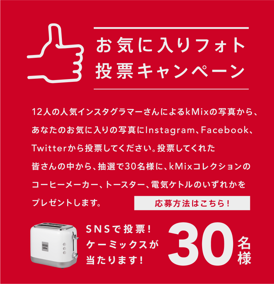 SNSで投票！ケーミックスが当たります！